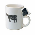 13 Oz. Unique Handle Mug w/ Cow Head Handle